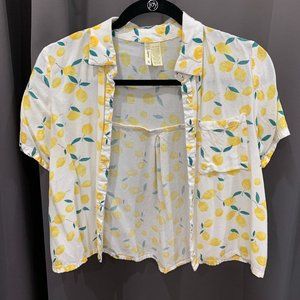 Lemon Print Crop Top